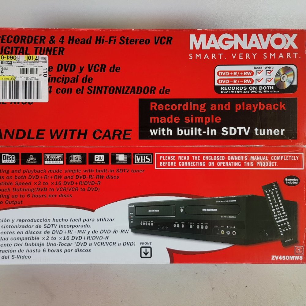 Magnavox ZV450MW8 DVD VHS Recorder DVD/RW VCR NEW Factory Sealed RARE